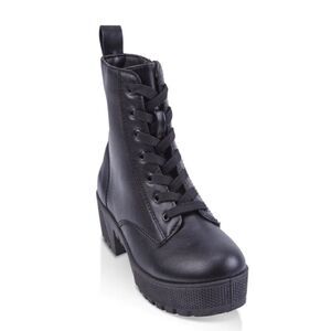 Combat Faux Leather Boots